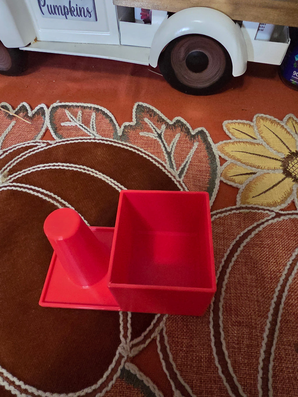 Cute Red Scrunchie Holder with Hair Pin Storage - Handmade Vanity Organizer for Hair Accessories Girls Teens