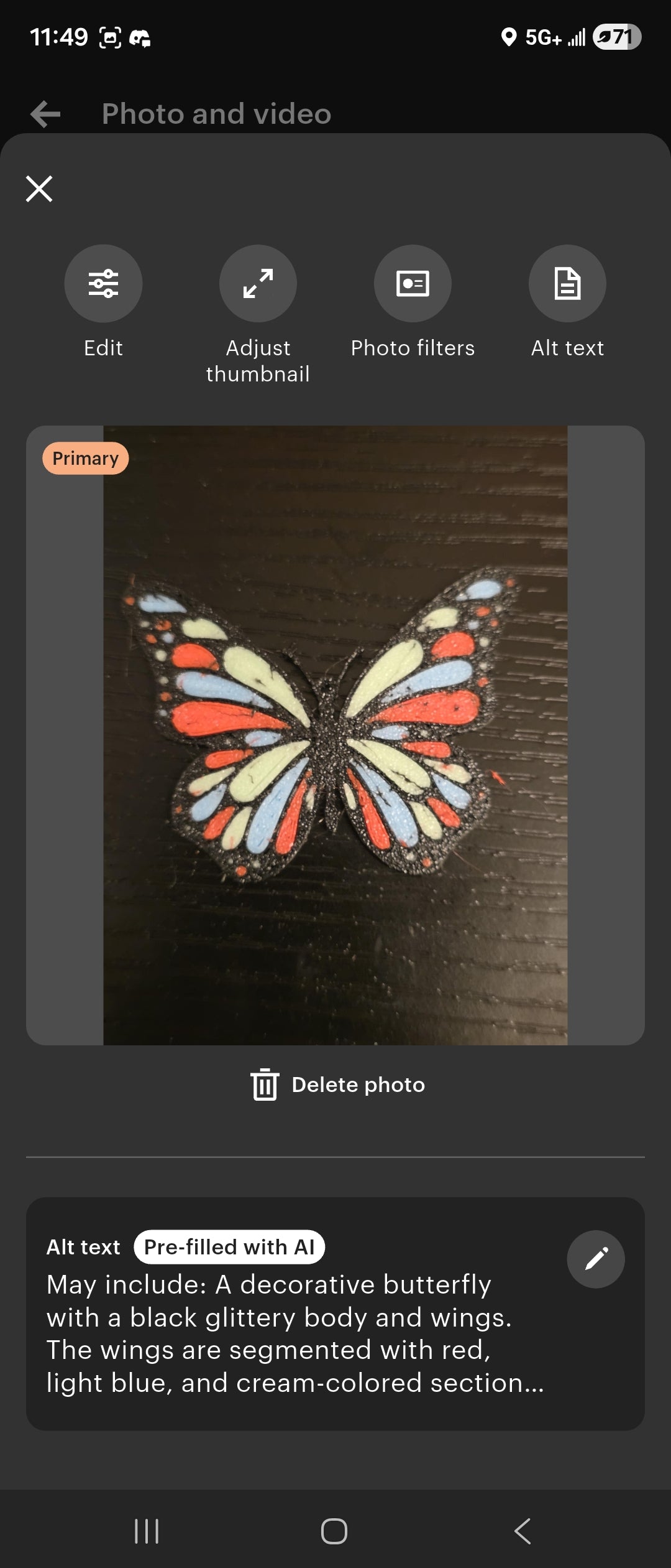 Cute Glitter Butterfly Keychain Charm - Handmade Sparkly Red Light Blue Cream Decor Key Ring glow in the dark