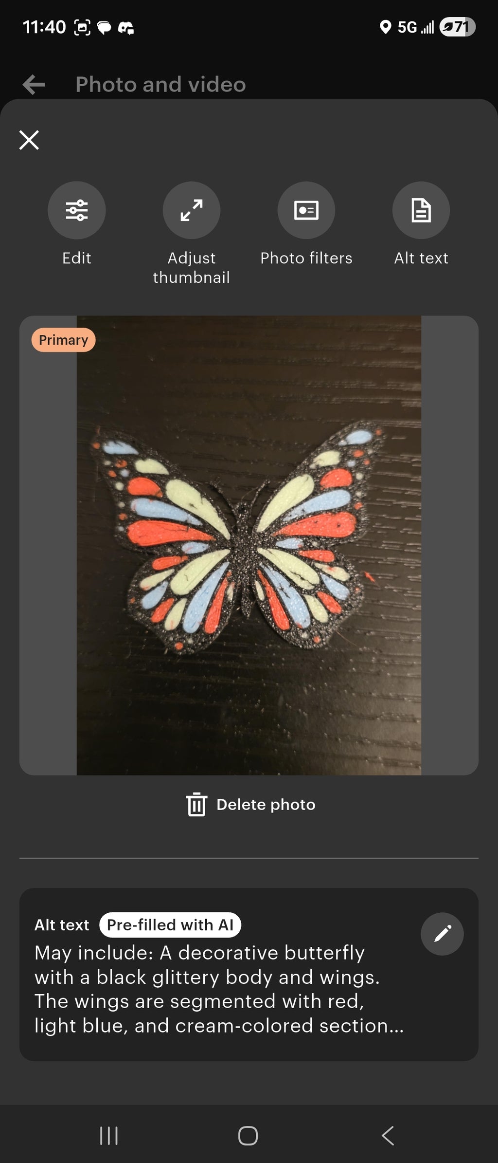 Cute Glitter Butterfly Keychain Charm - Handmade Sparkly Red Light Blue Cream Decor Key Ring glow in the dark